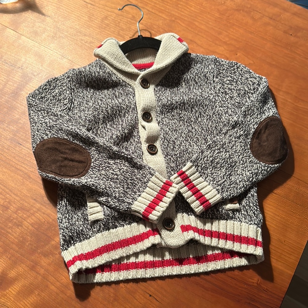 Unisex Roots Cardigan shawl color sock monkey colors adorable!!!!